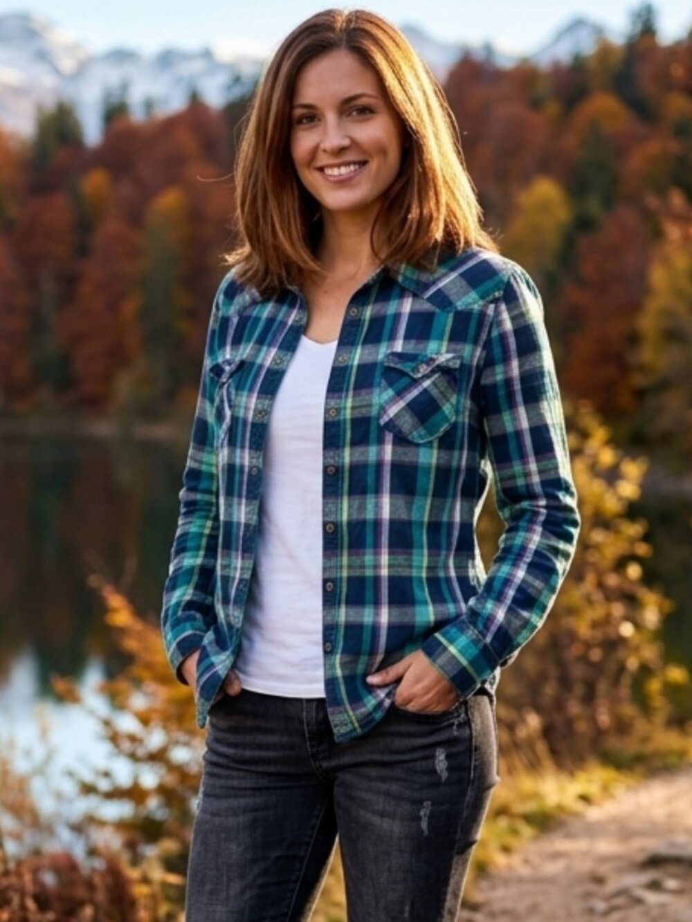 Aeropostale Women's Plaid Button-Up Flannel Shirt